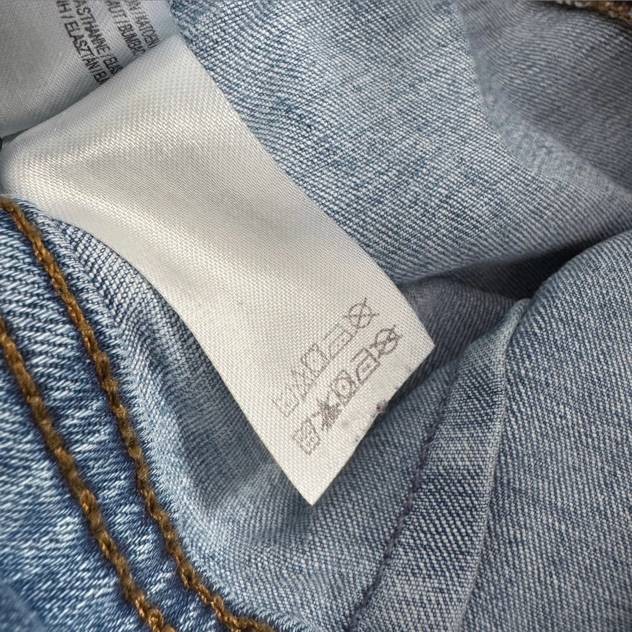 denim co primark cares mid wash blue denim wide leg high waisted jeans size 4