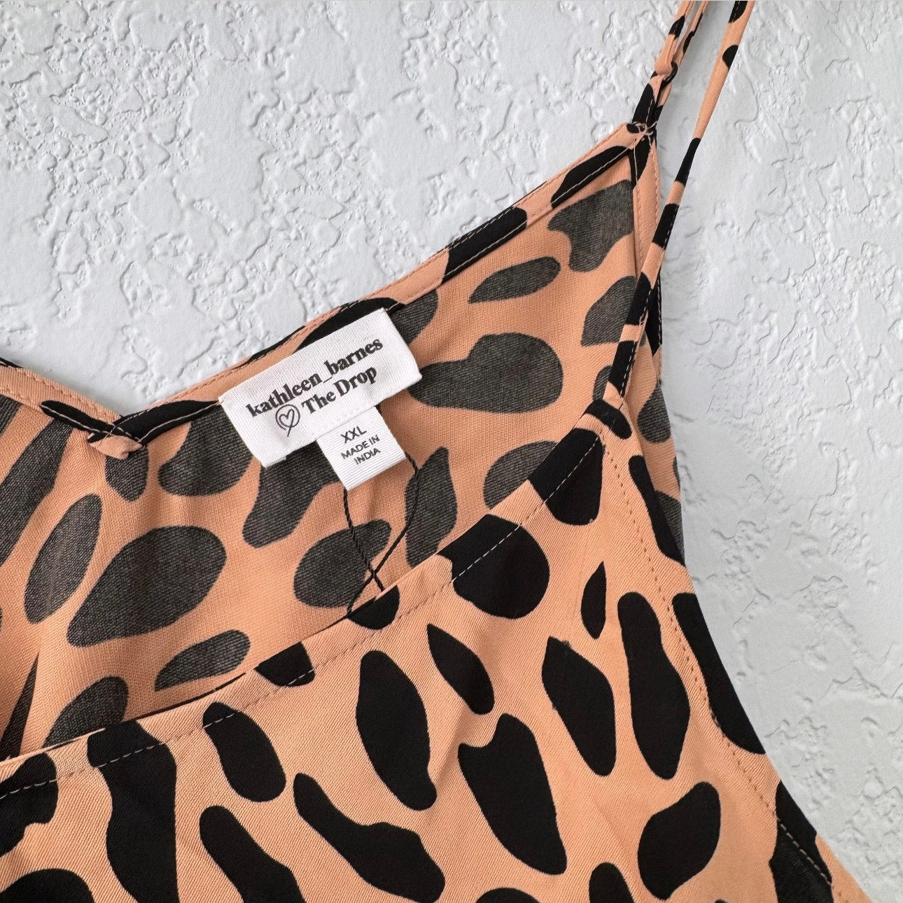The Drop Animal Print Spaghetti Strap Cropped Tank