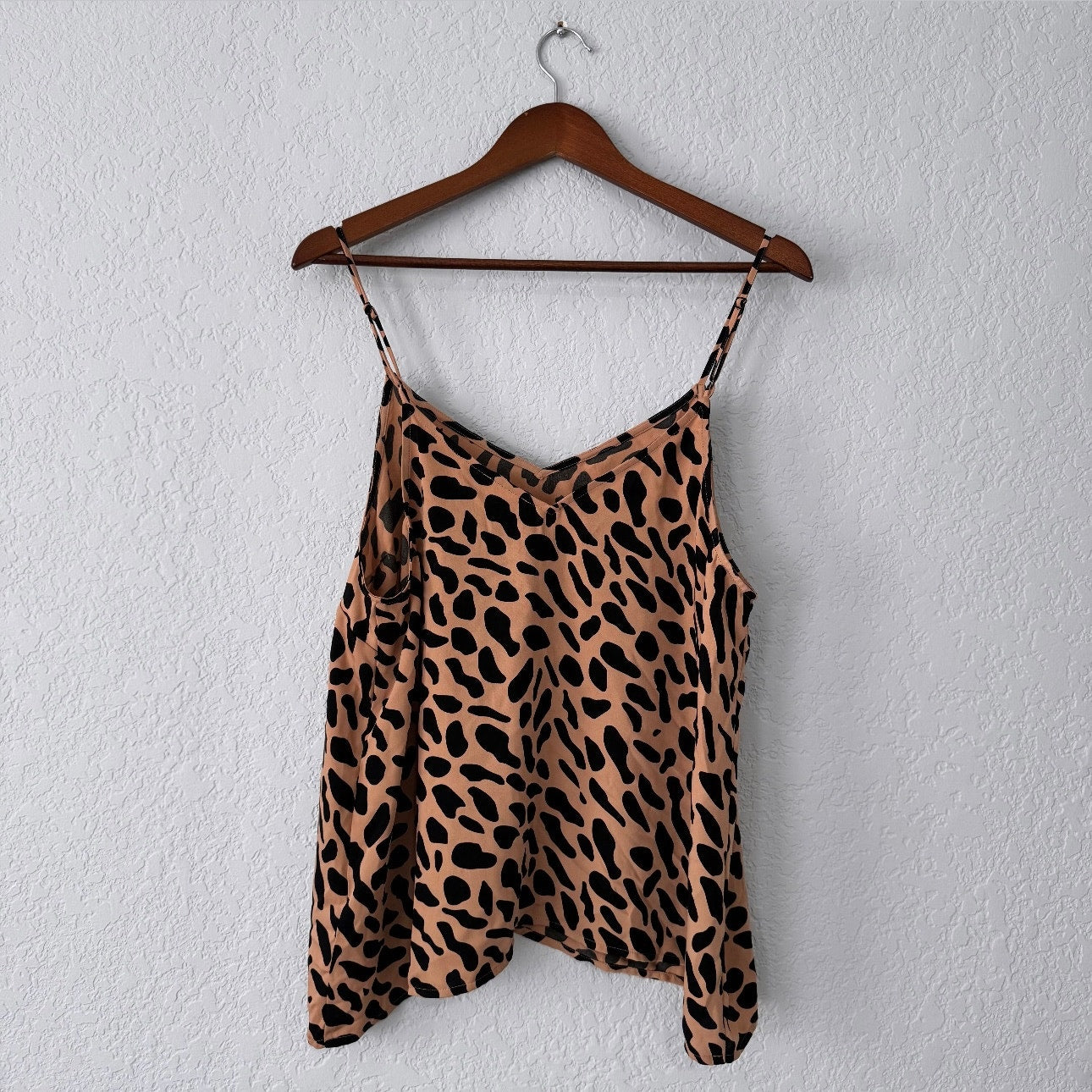 The Drop Animal Print Spaghetti Strap Cropped Tank