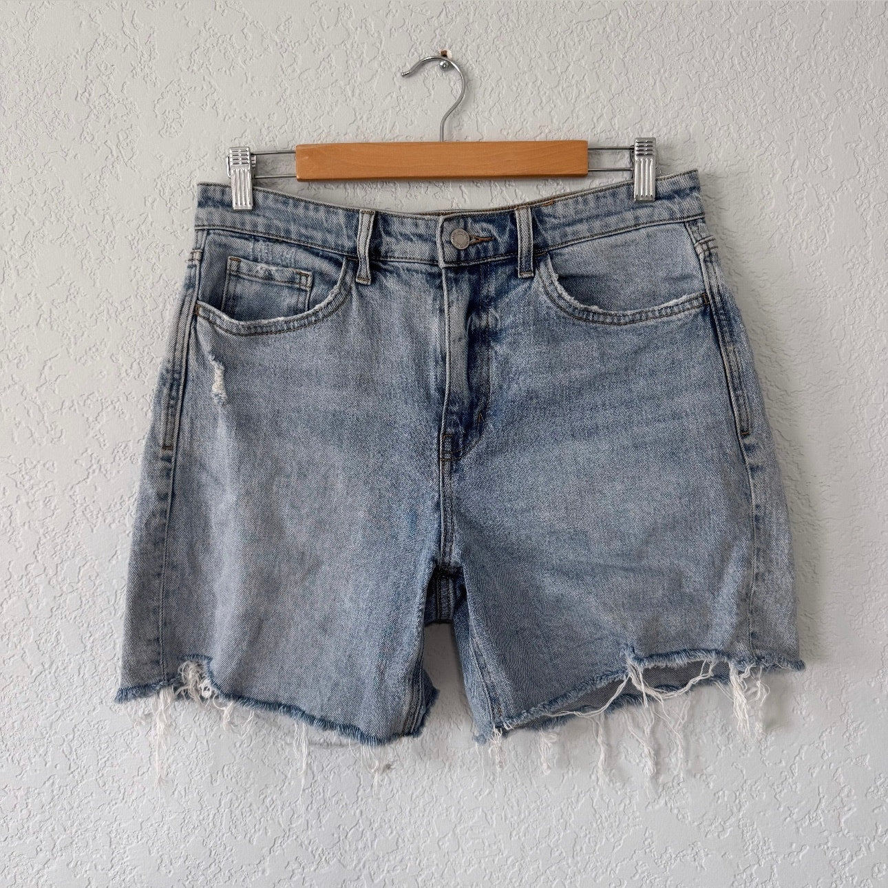 Vervet Medium Wash High Waisted Denim Mom Shorts