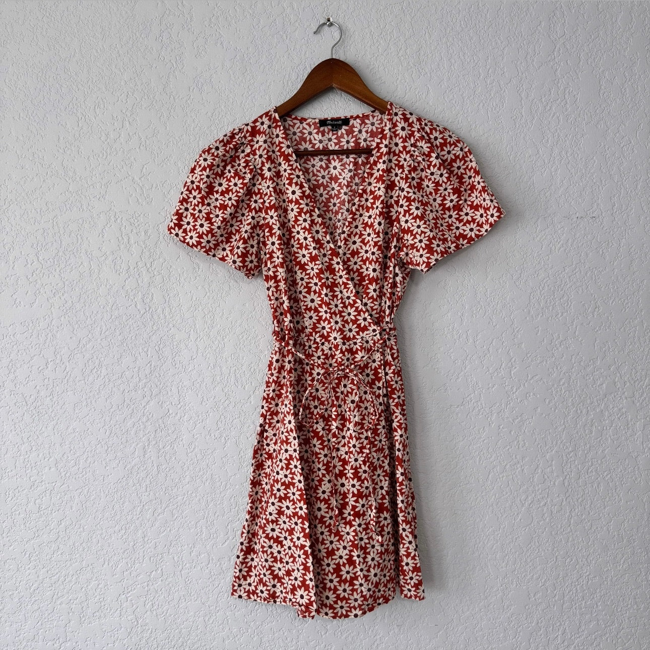 Madwell Floral Pattern Mini Wrap Dress