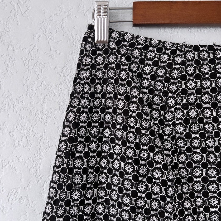 Nine West Patterened Cotton Knee Length Skirt