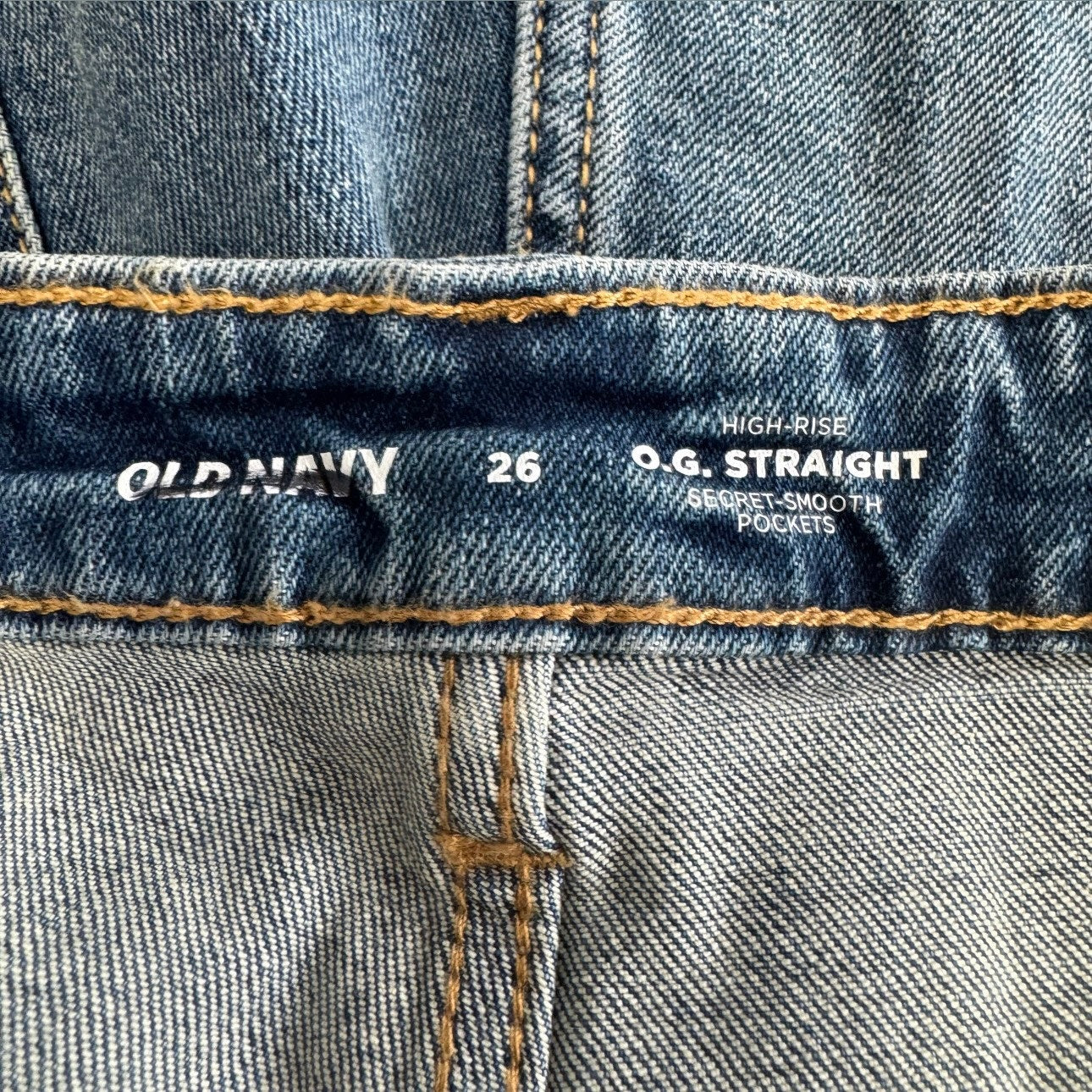 Old Navy Dark Wash High-Rise O.G. Straight Shorts
