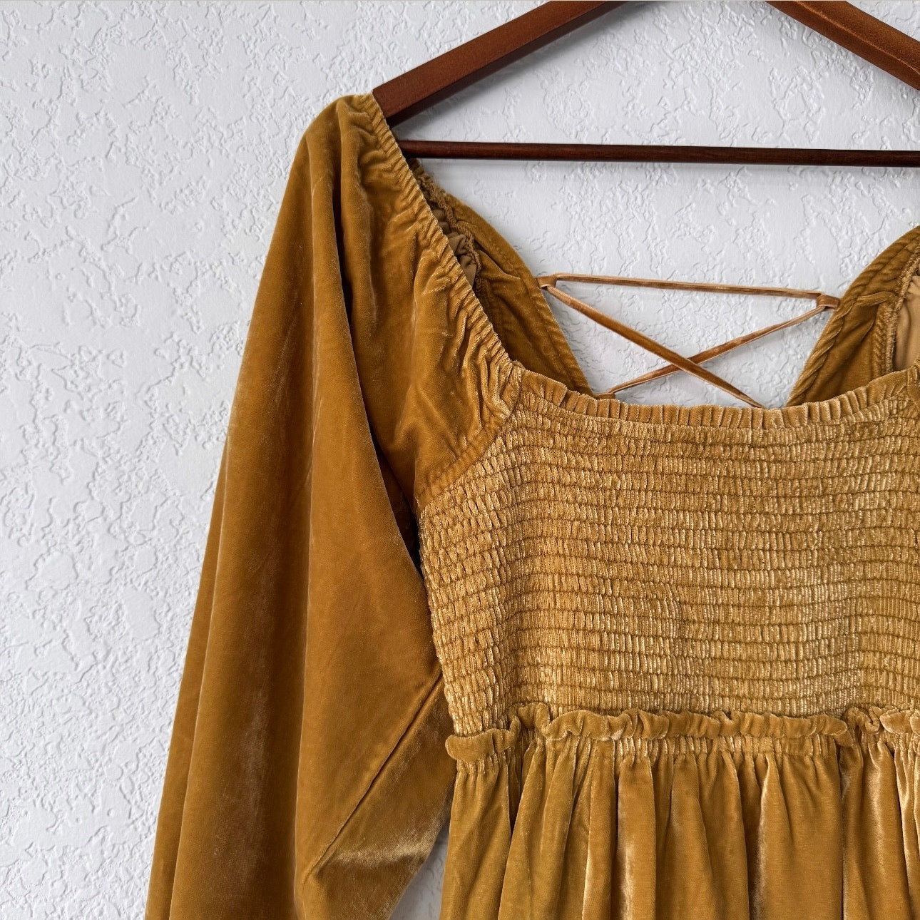 Free People Daphne Velvet Long Sleeve Mini Dress