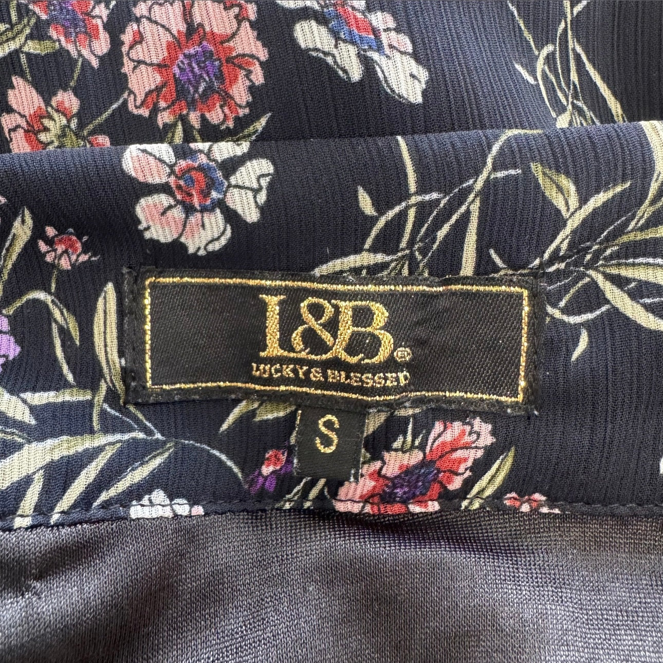 L&B Floral Print Button Front Midi Skirt