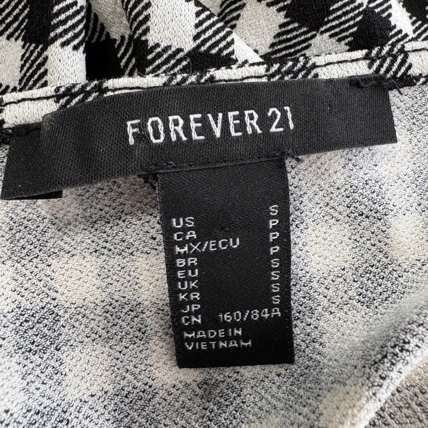 forever 21 gingham short sleeved button up mini dress
