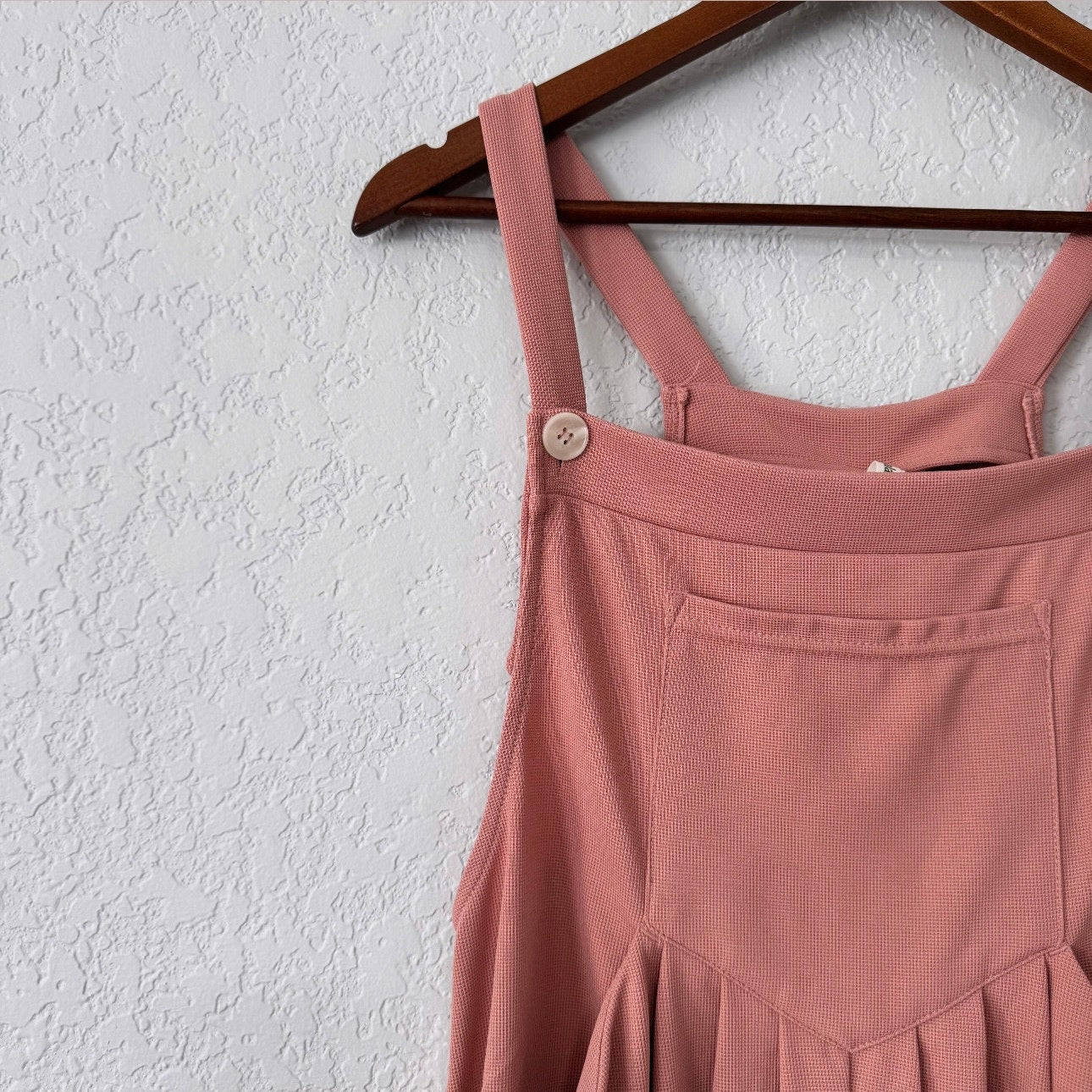 Halara Rose Tan Pocket Waffle Short Overalls