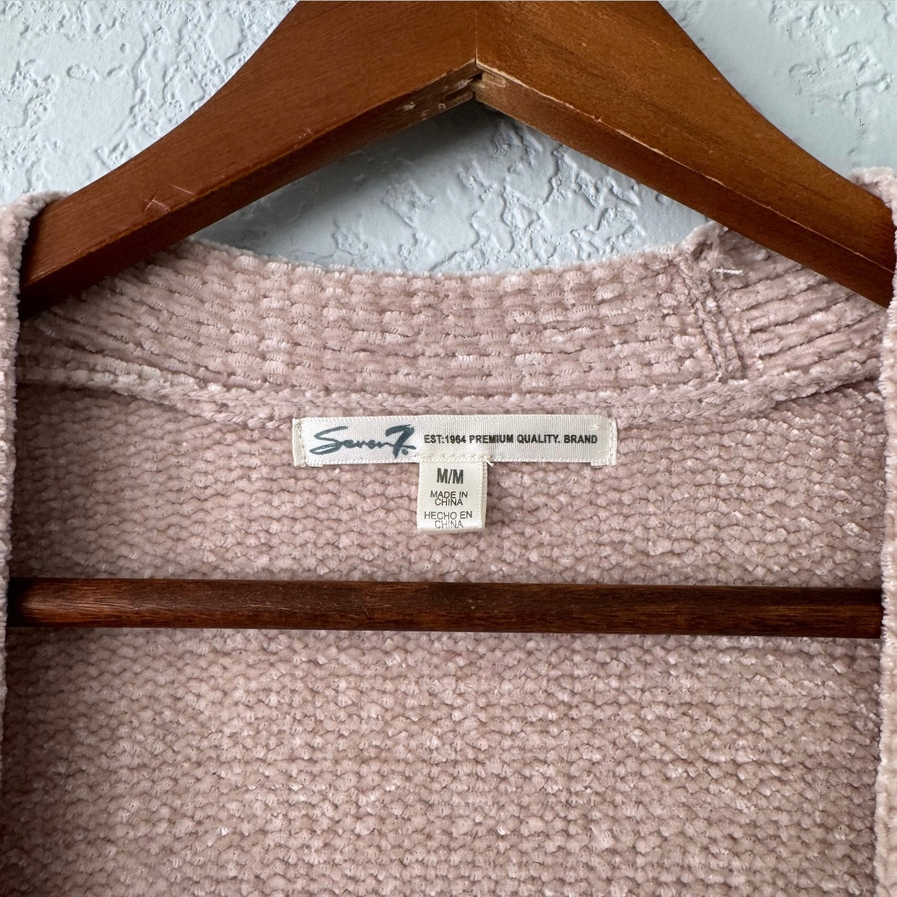 Seven7 Blush Soft Velvet Long Sleeve Cardigan