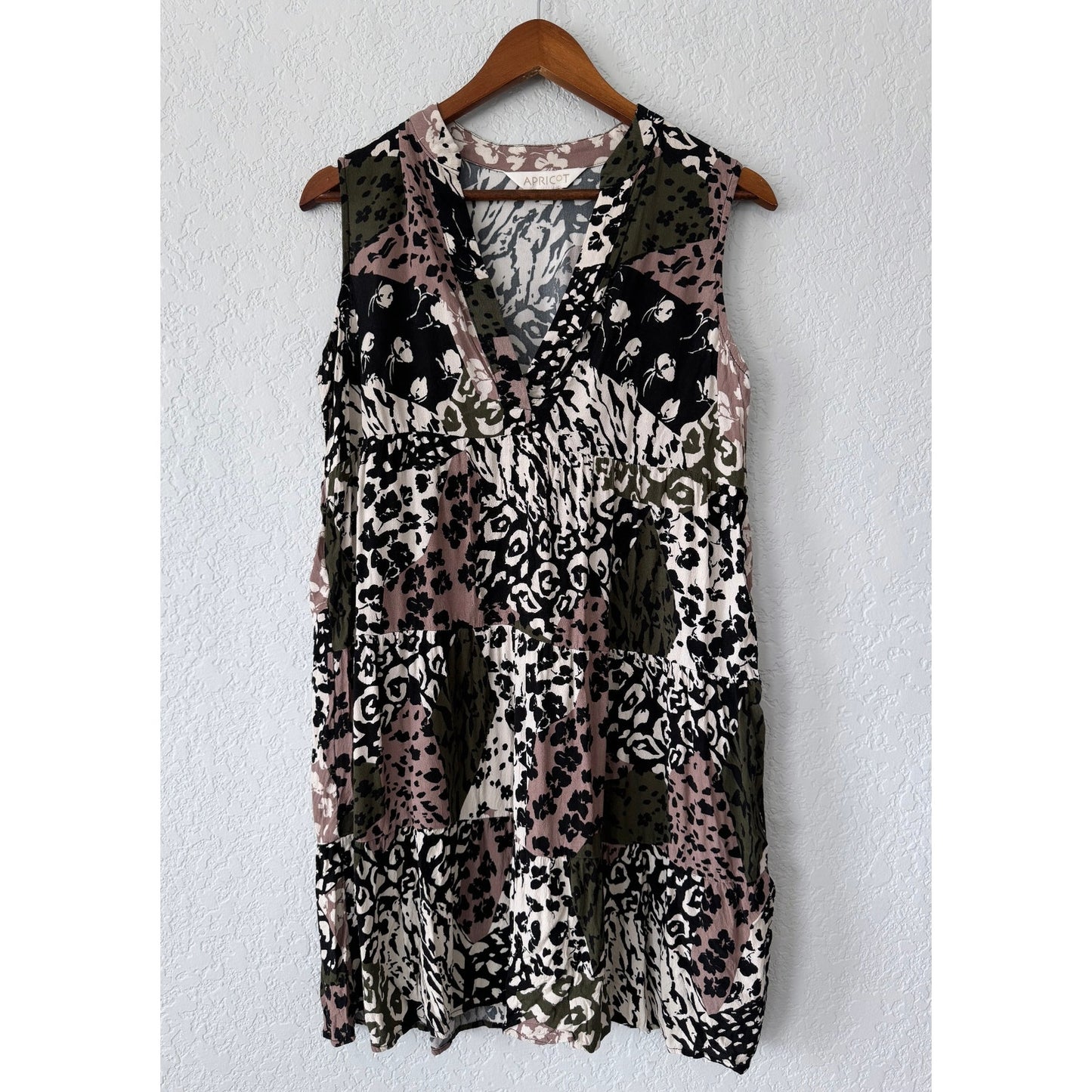 Apricot Floral Print Mini Dress