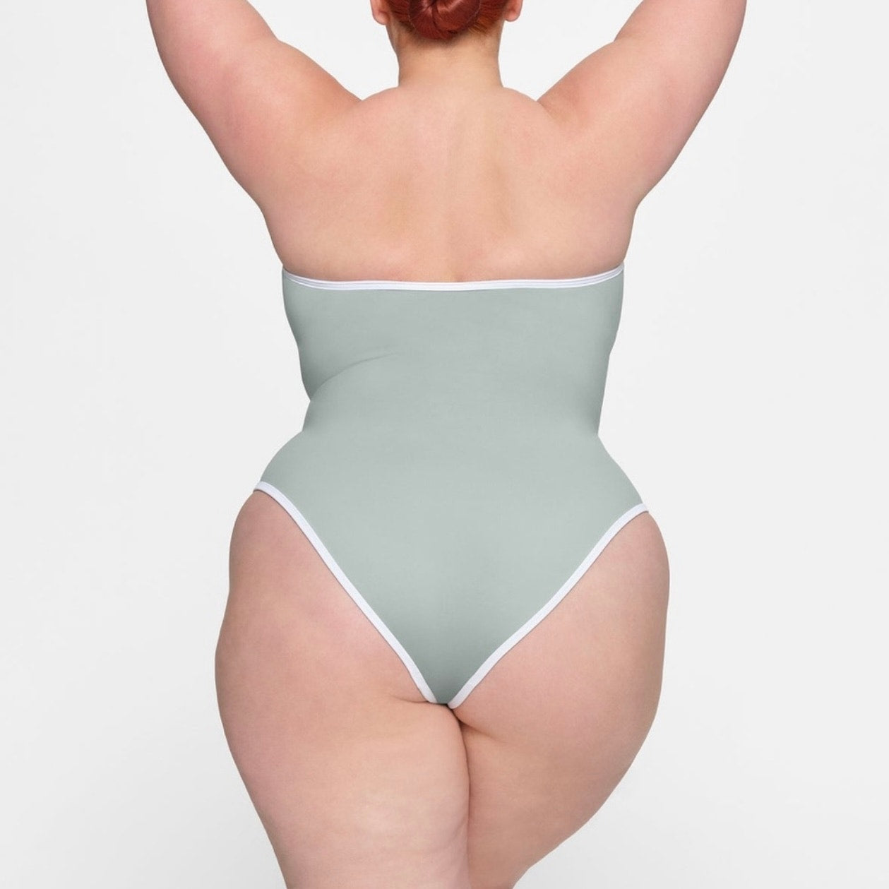 Skims Pacific Blue Sporty Zipper Swim Strapless One Piece