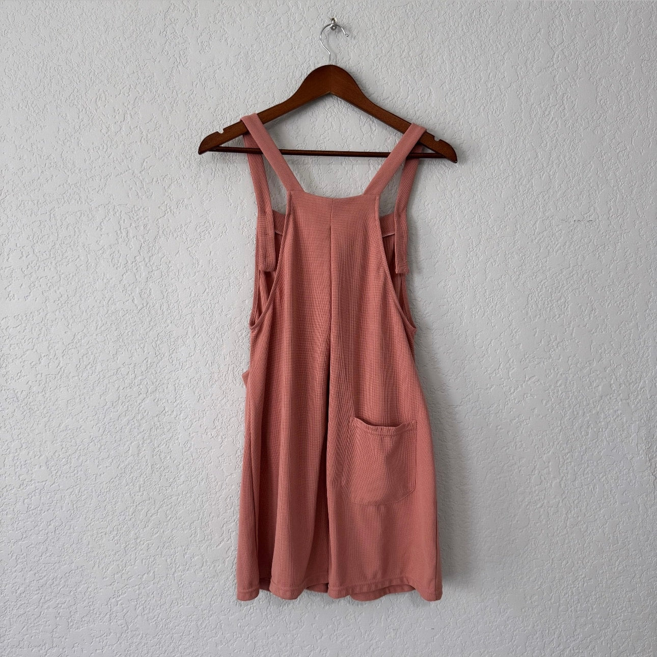 Halara Rose Tan Pocket Waffle Short Overalls