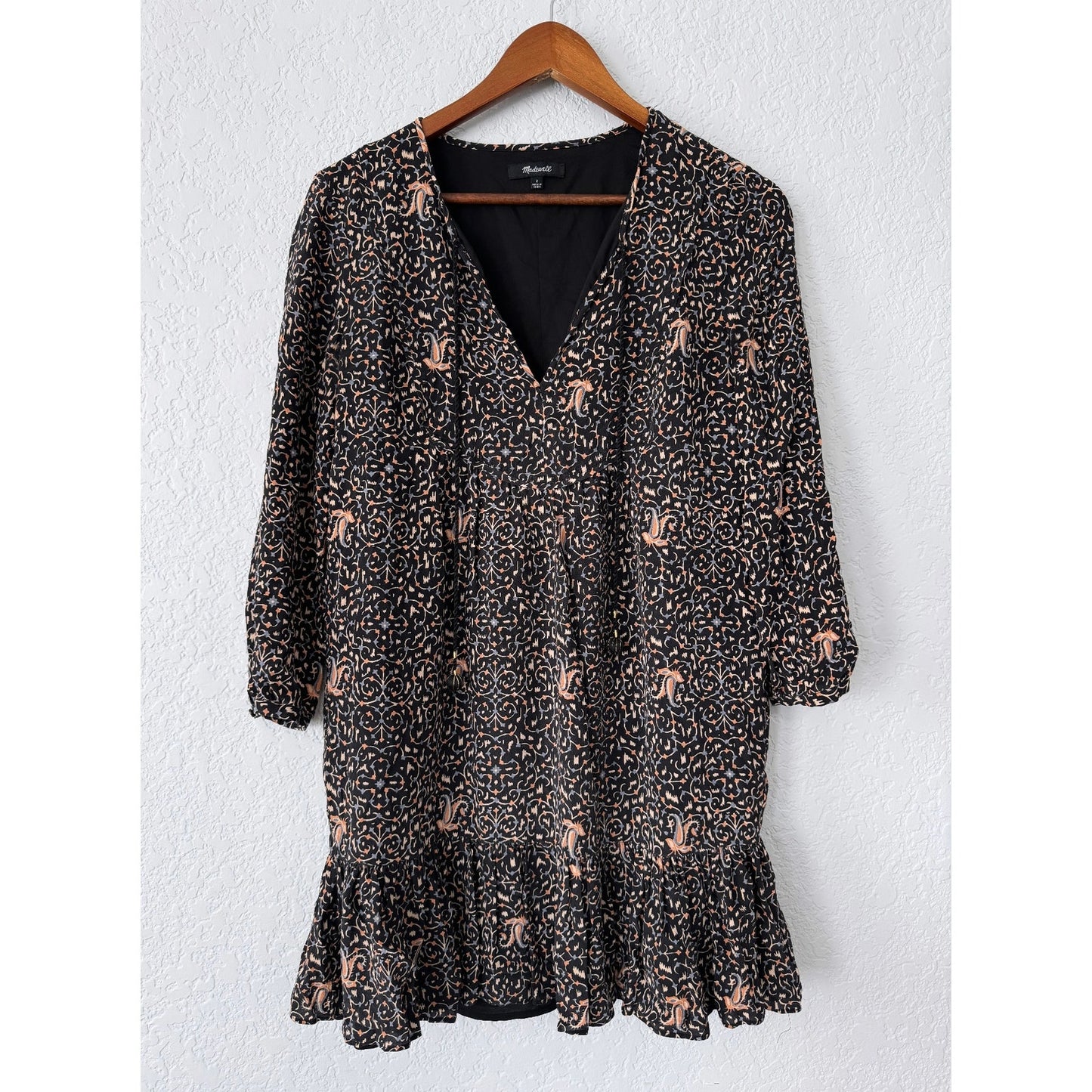 Madewell Printed Long Sleeve Mini Dress