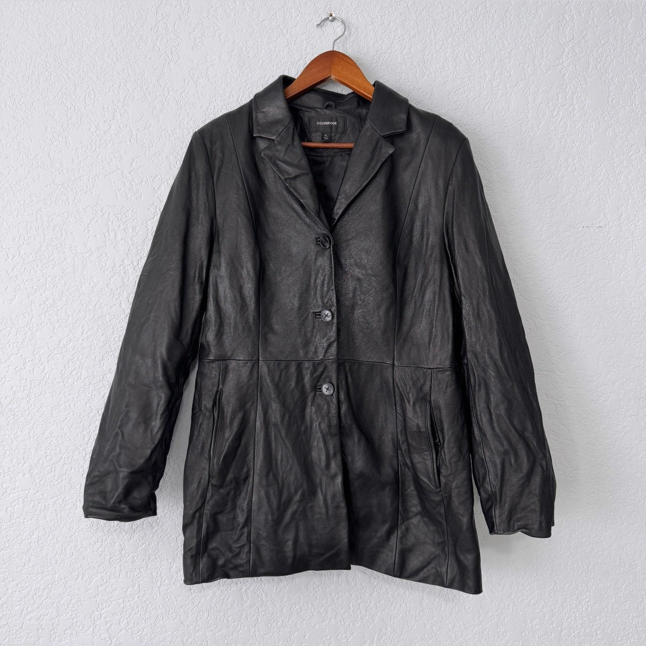 Colebrook Leather Long Sleeve Button Up Jacket