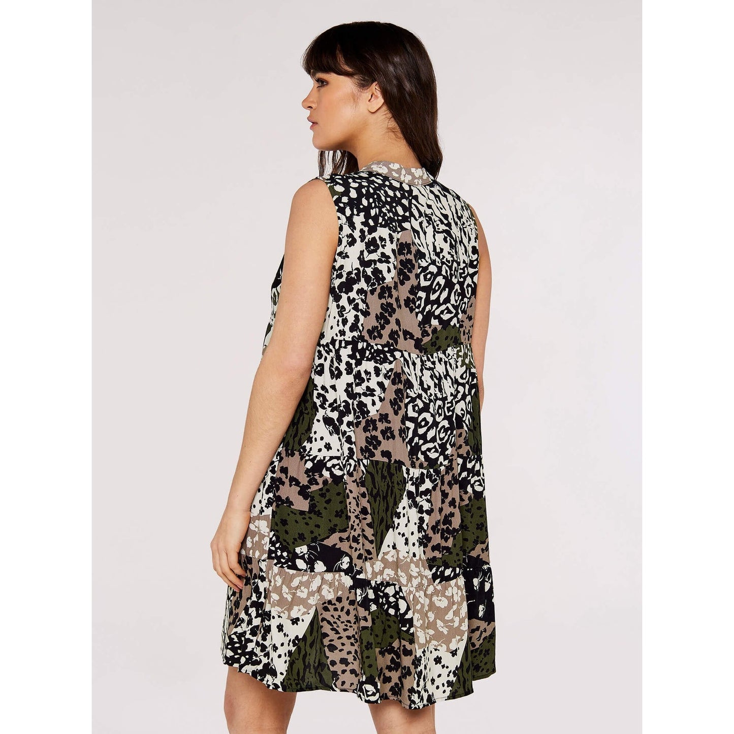 Apricot Floral Print Mini Dress