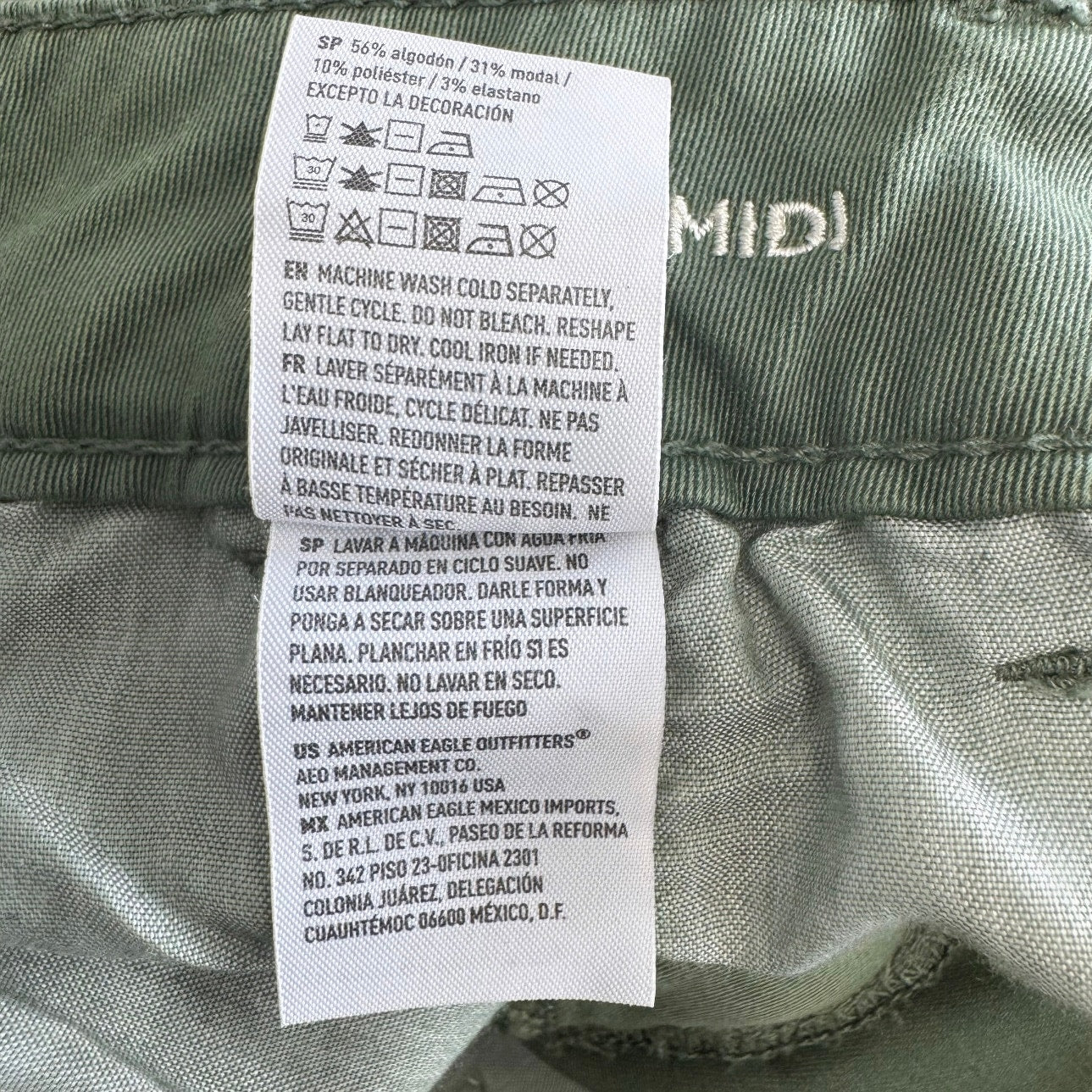 American Eagle Outfitters Denim Super Stretch Midi Waist Shorts