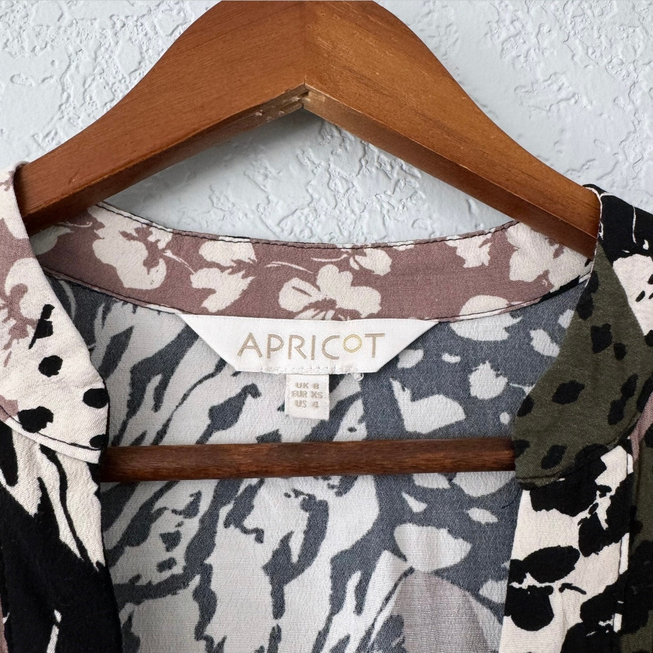 Apricot Floral Print Mini Dress