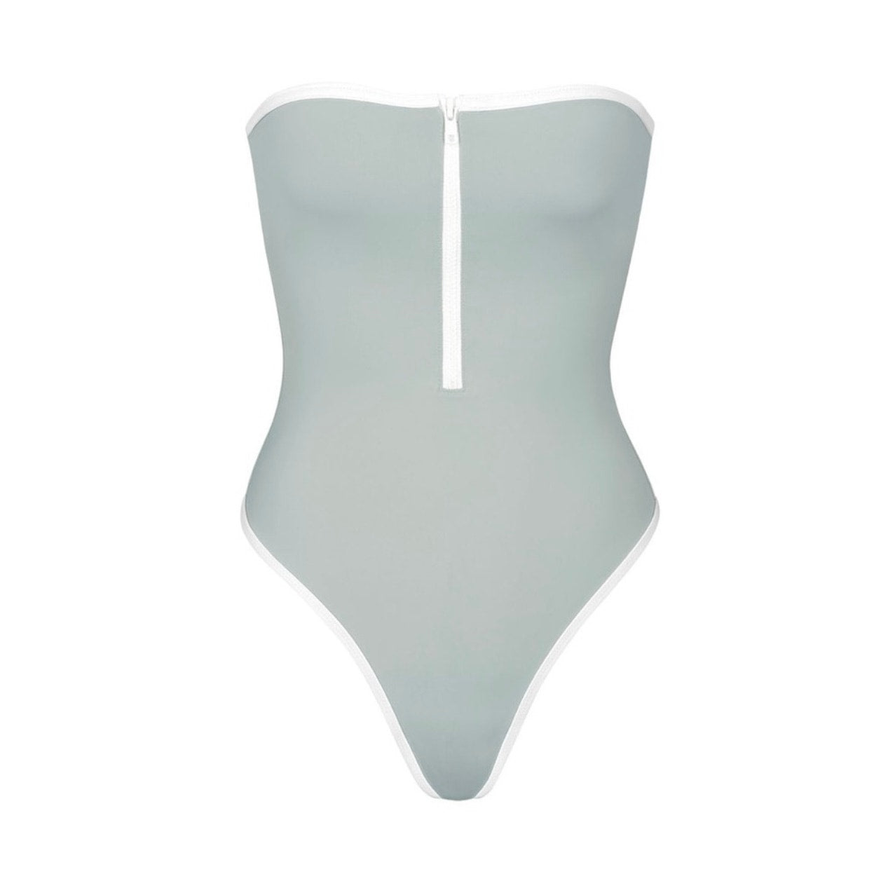 Skims Pacific Blue Sporty Zipper Swim Strapless One Piece