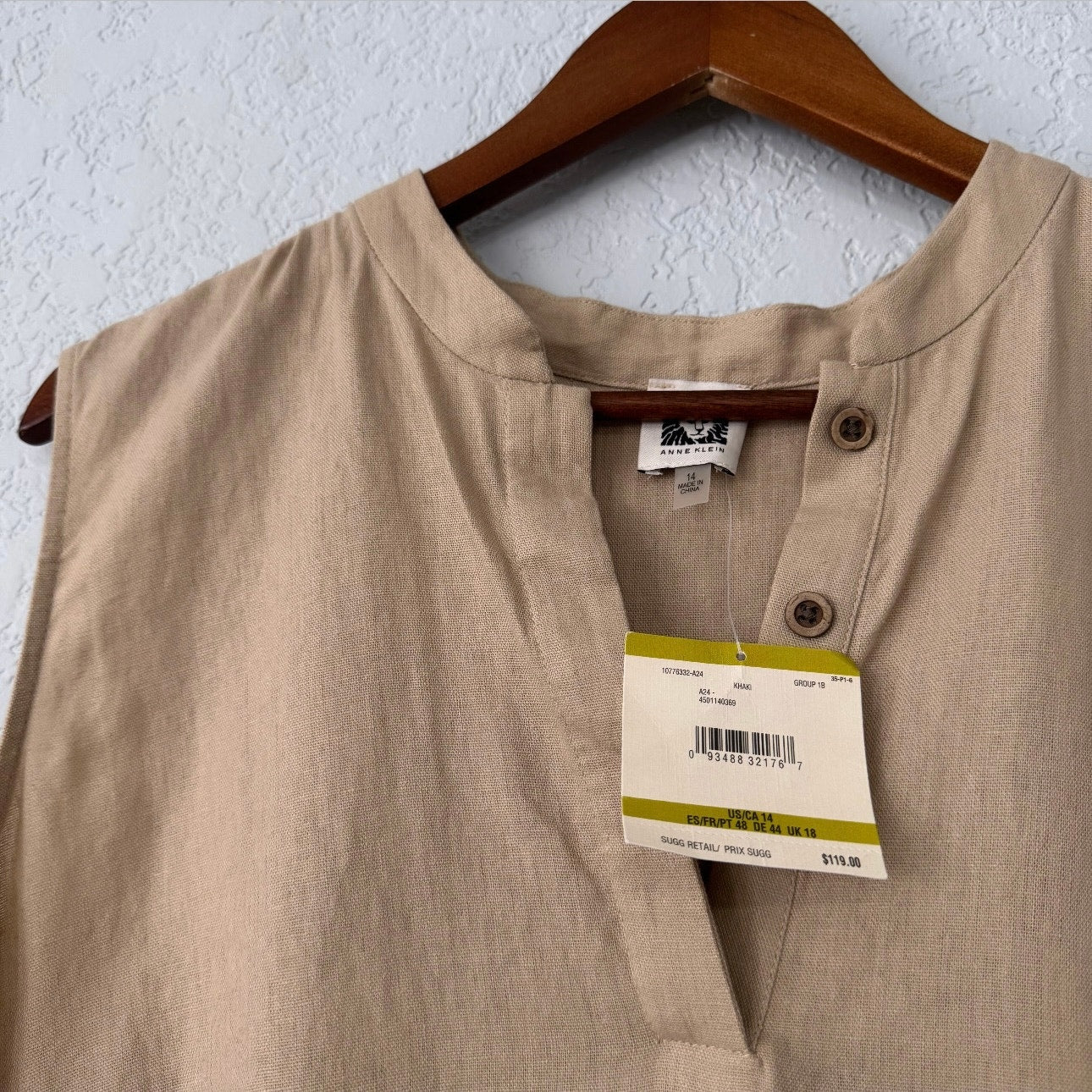 Anne Klein Linen Blend Knee Length Dress
