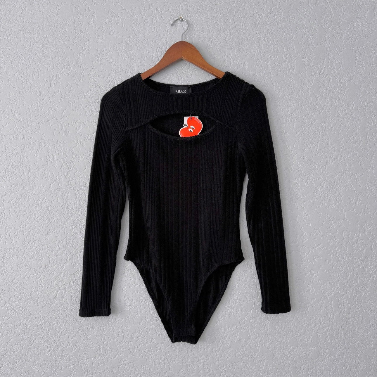 Cider Cutout Ribbed Knit Long Sleeve Bodysuit