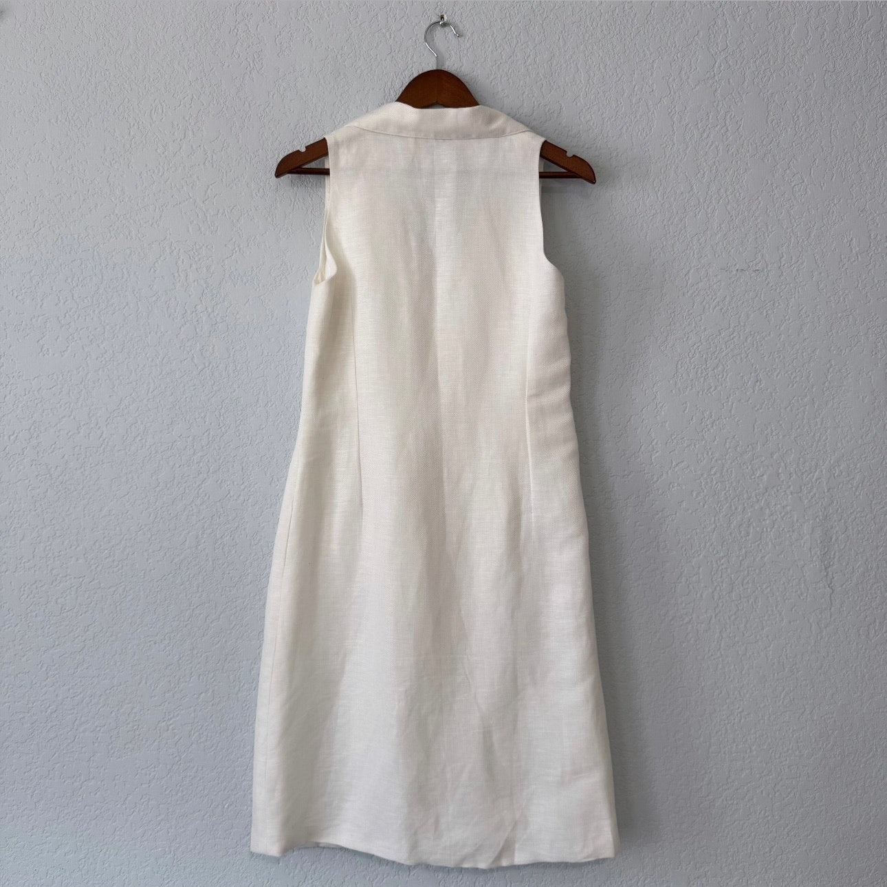 Denise Hajjar White Button Up Collared Tank Mini Dress Size Medium