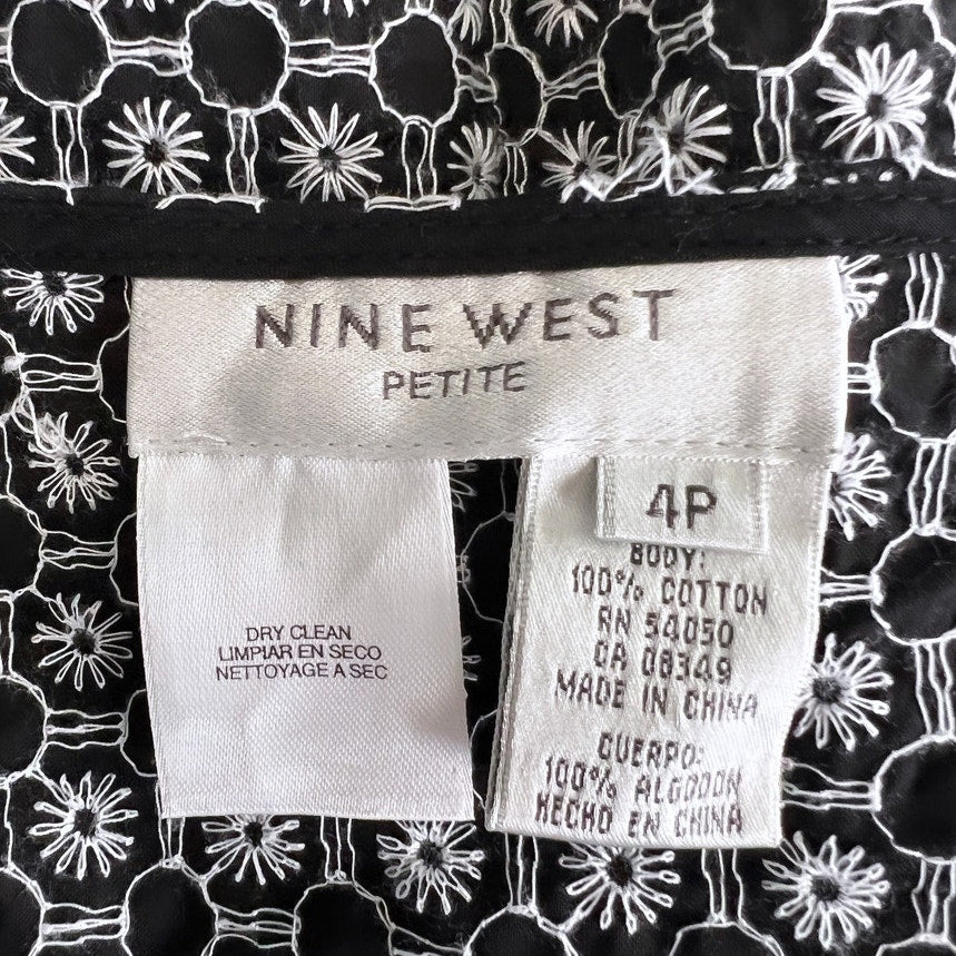 Nine West Patterened Cotton Knee Length Skirt