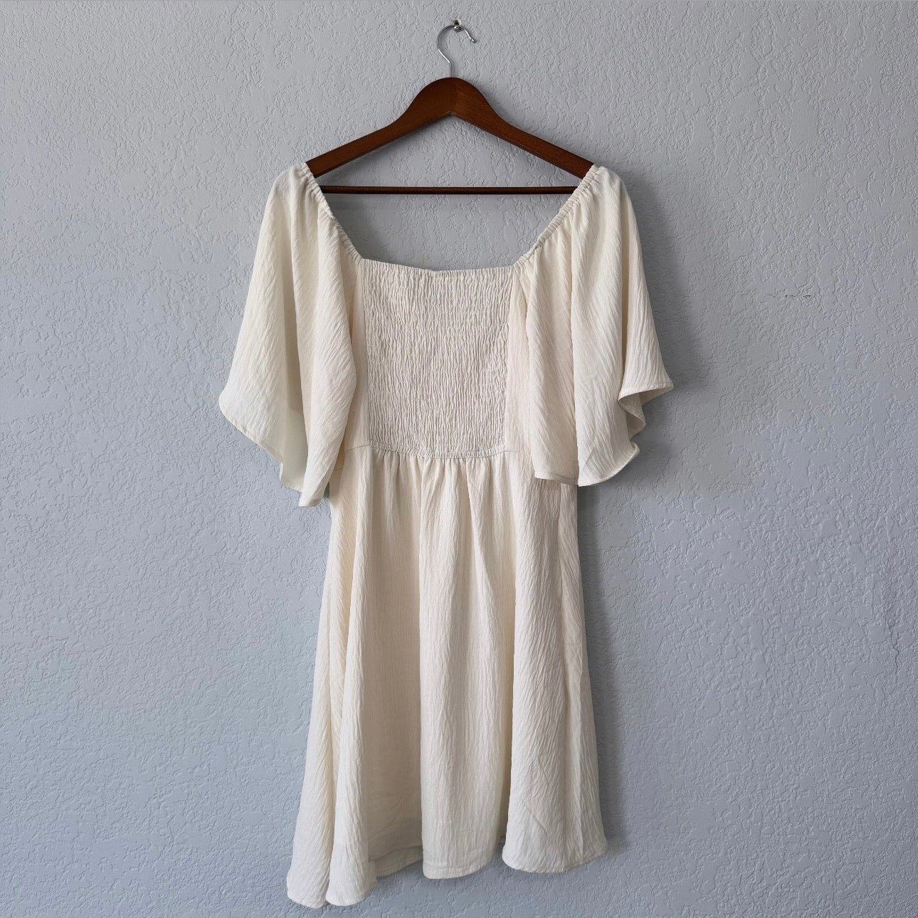 Unbranded Tie Front Short Flutter Sleeve Dress