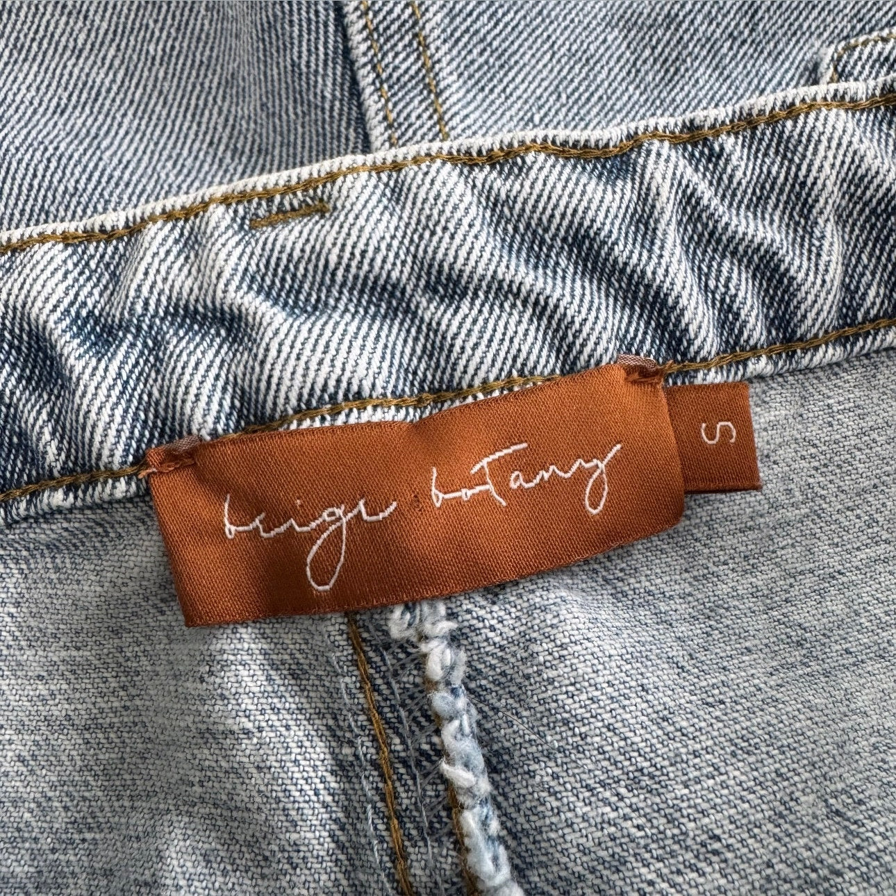 Beige Botany Light Wash Bermuda Jean Shorts