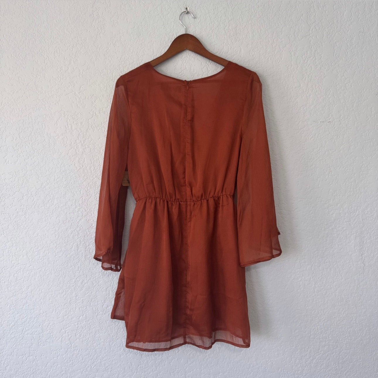 Akira Long Sleeve Faux Wrap Dress