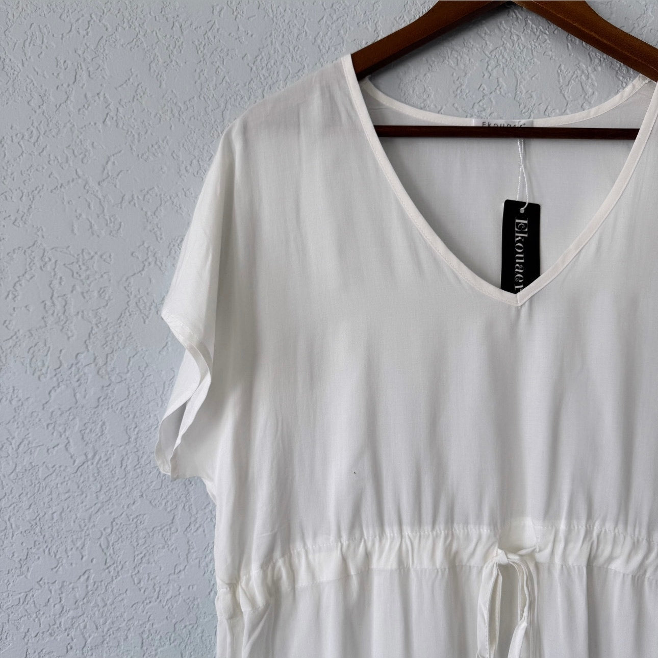 Ekouer Short Sleeve Swim Coverup Dress