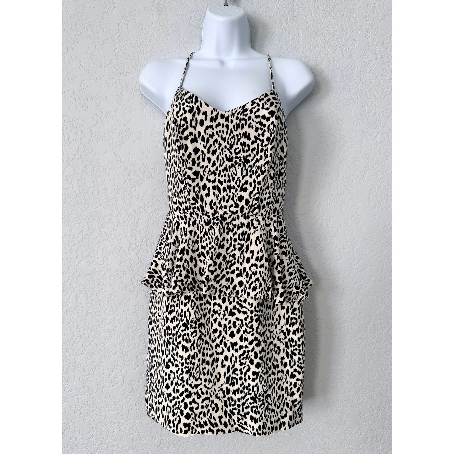 Parker Animal Print SIlk Peplum Dress