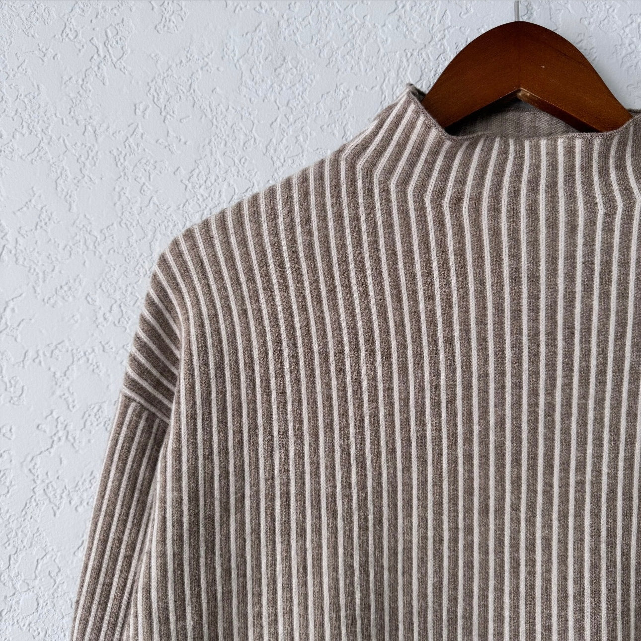 Tahari Striped Color Block Turtle Neck Long Sleeved Sweater