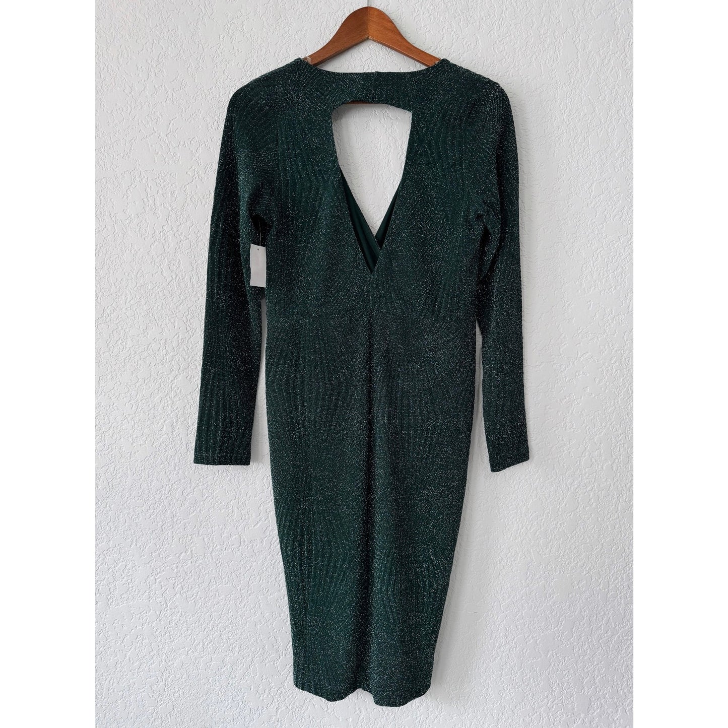 Charlotte Russe Shimmer Long Sleeve Midi Dress