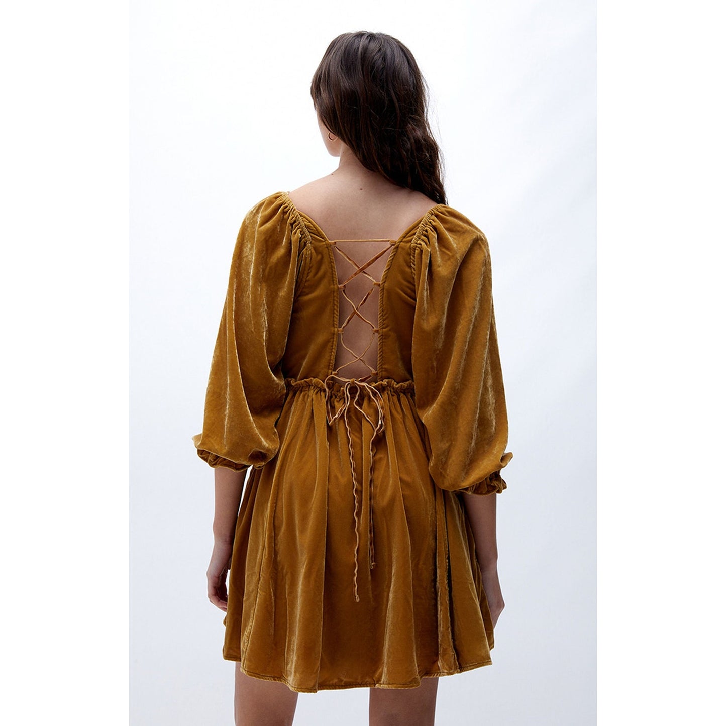 Free People Daphne Velvet Long Sleeve Mini Dress