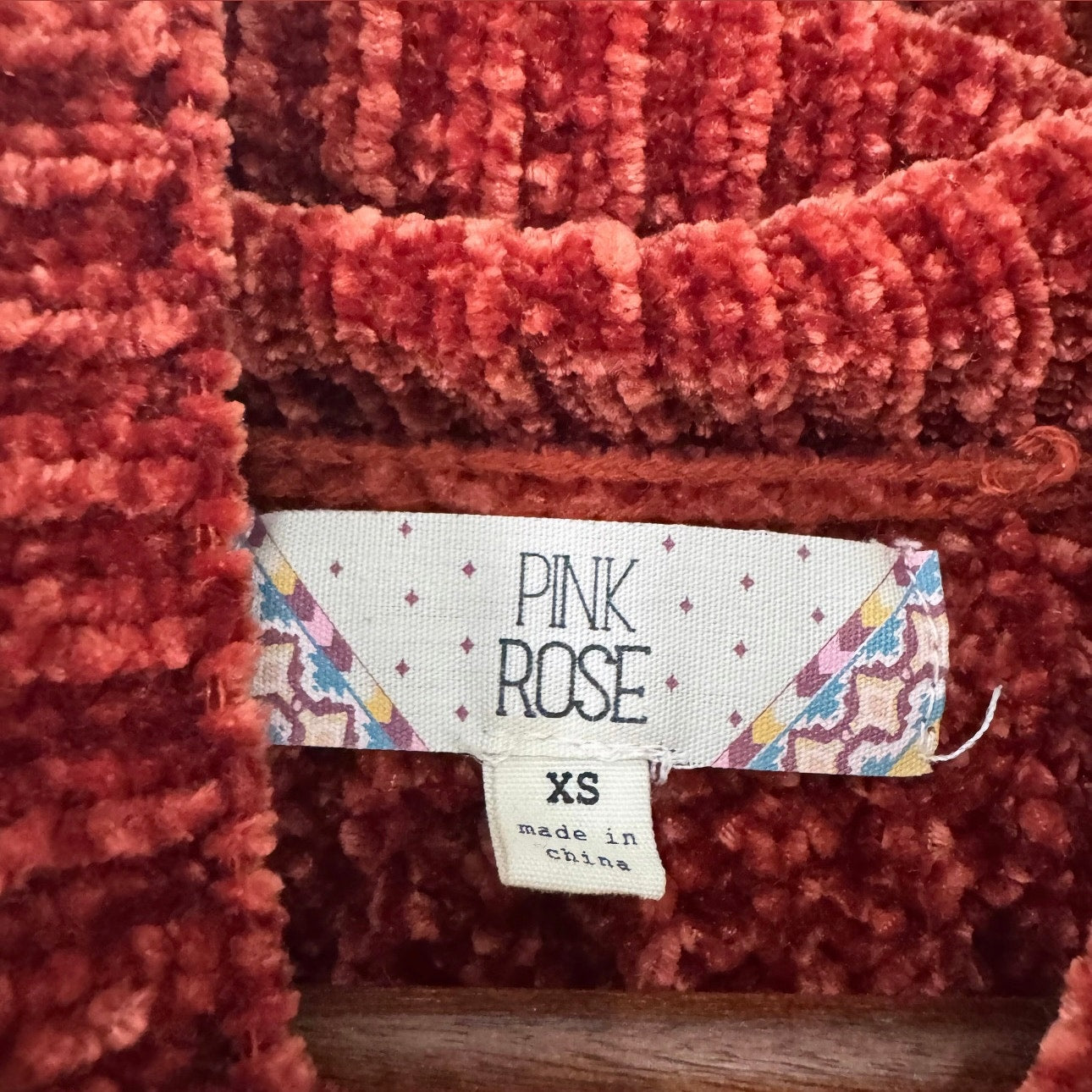 Pink Rose Long Sleeve Chunky Cropped Sweater