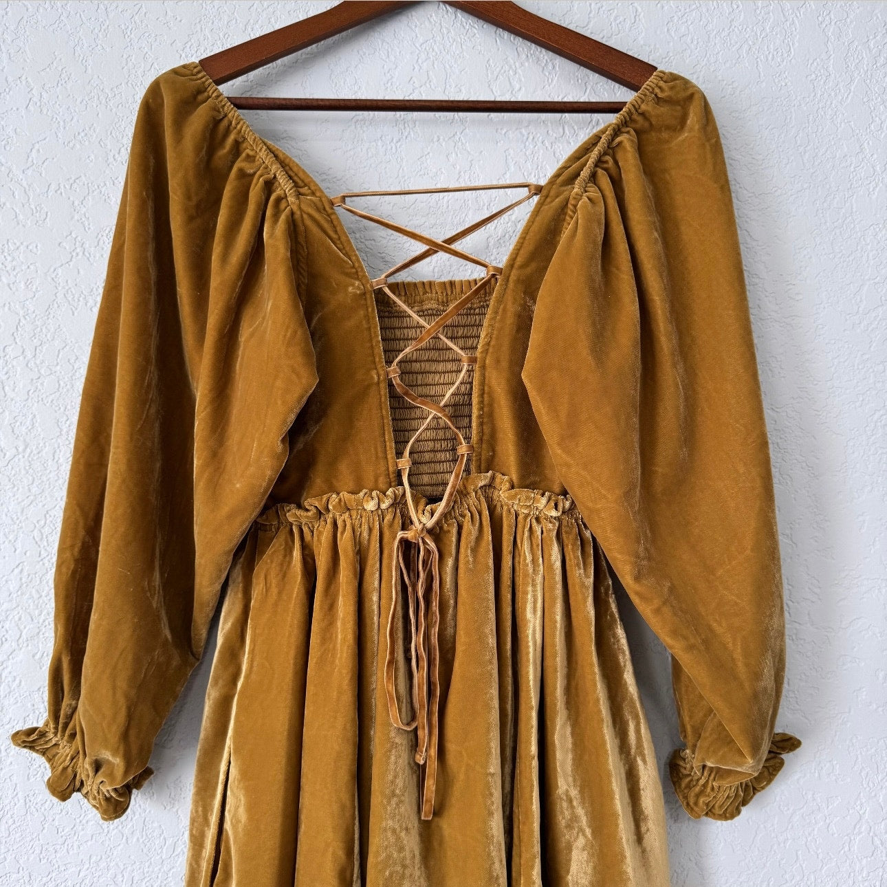 Free People Daphne Velvet Long Sleeve Mini Dress