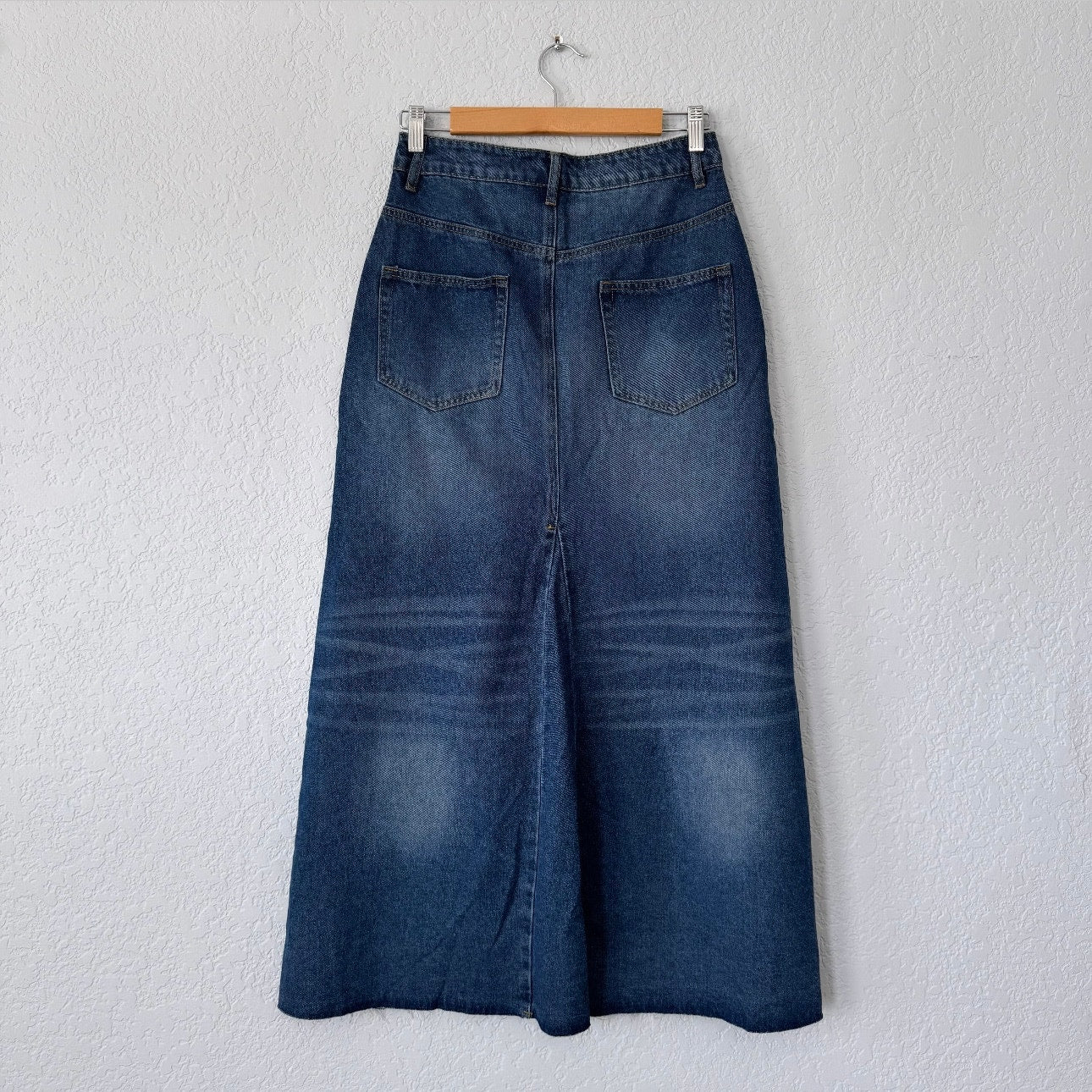 Unbranded Dark Wash Denim Maxi Skirt w/ Front Slit