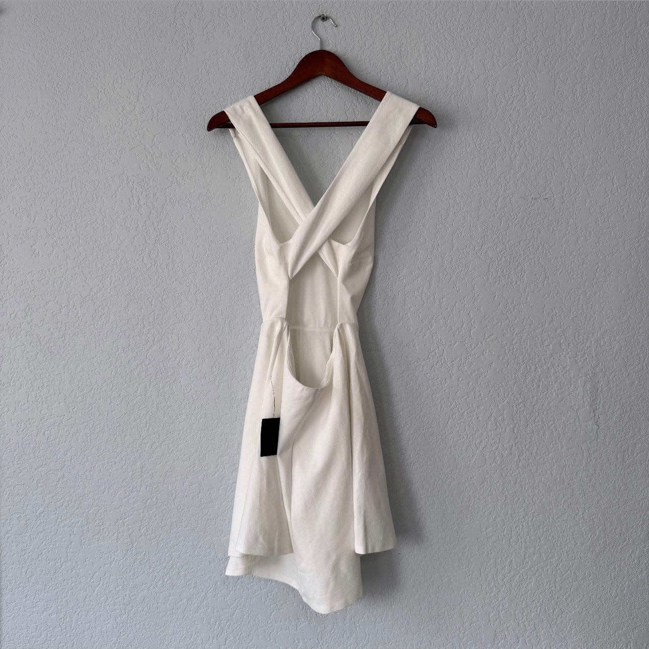 Lulu's White Going Steady White Backless Skater Dress Size X-large