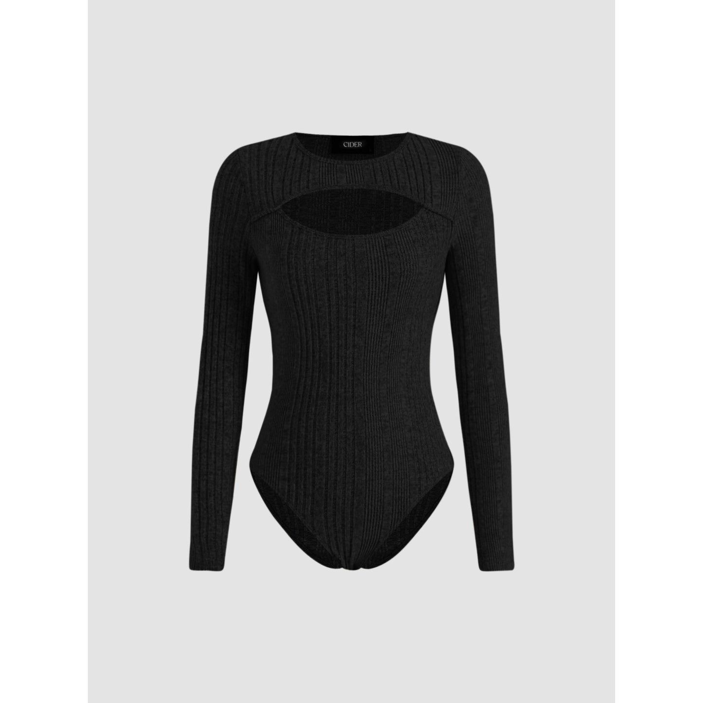 Cider Cutout Ribbed Knit Long Sleeve Bodysuit