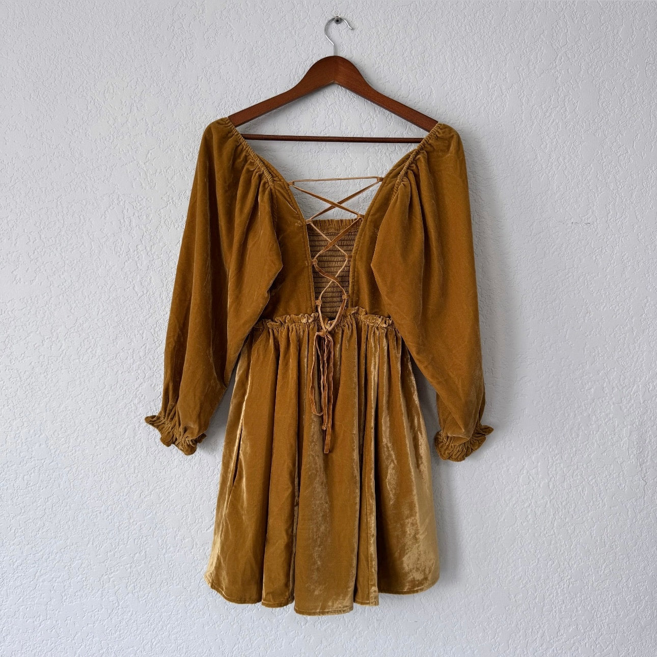 Free People Daphne Velvet Long Sleeve Mini Dress