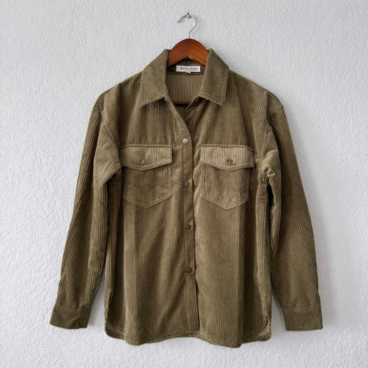 workshop Corduroy Long Sleeve Button Up Jacket
