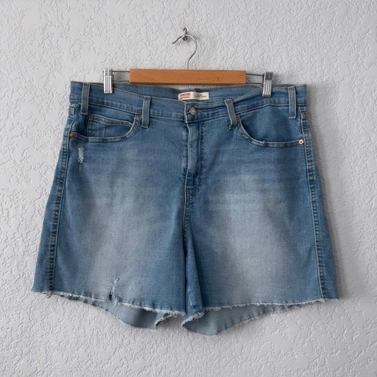 levi strauss light wash blue denim signature heritage high-rise shorts
