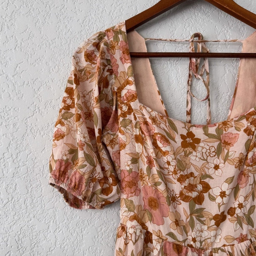 dress forum floral patterned puff sleeve babydoll mini dress