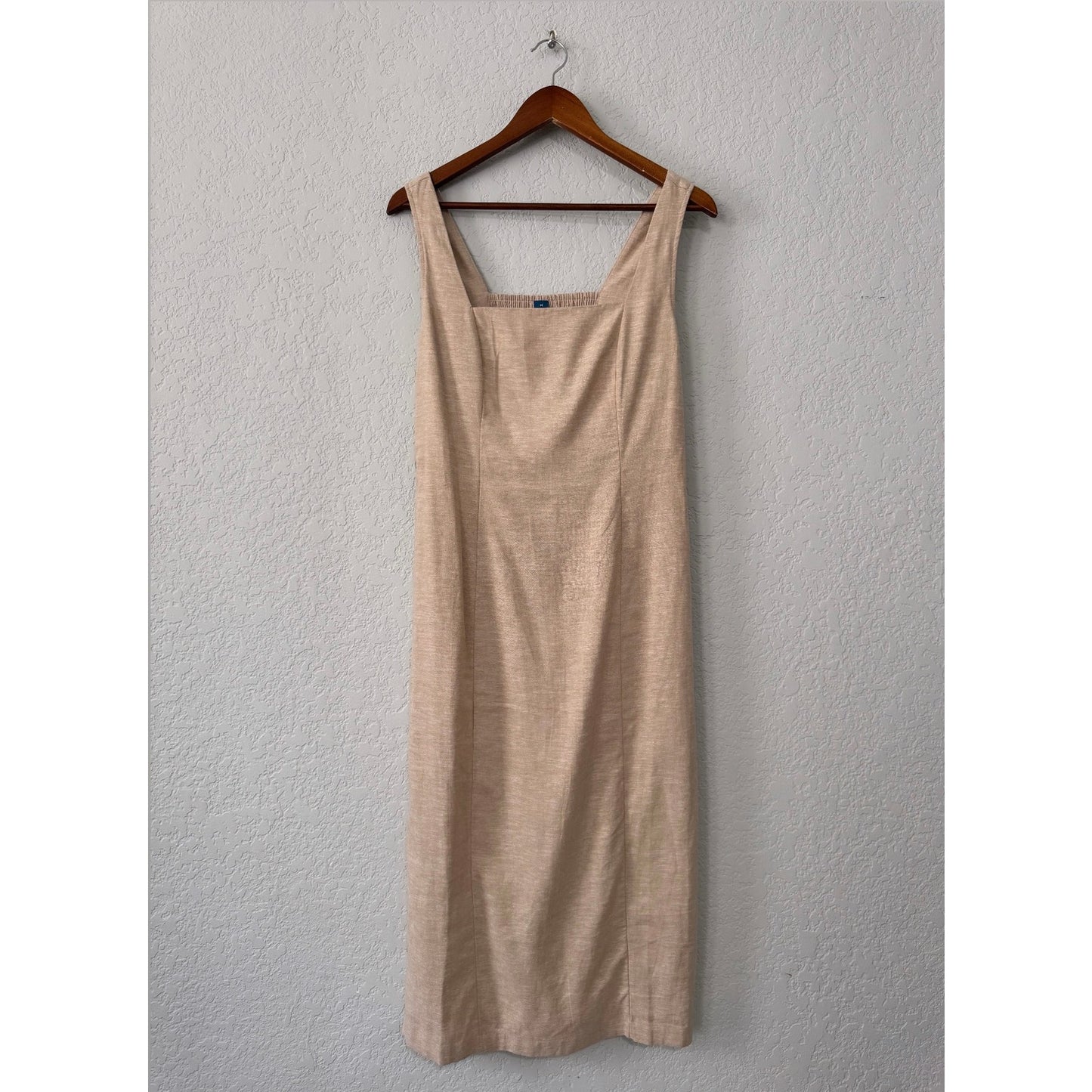 old navy linen blend sleeveless midi length dress