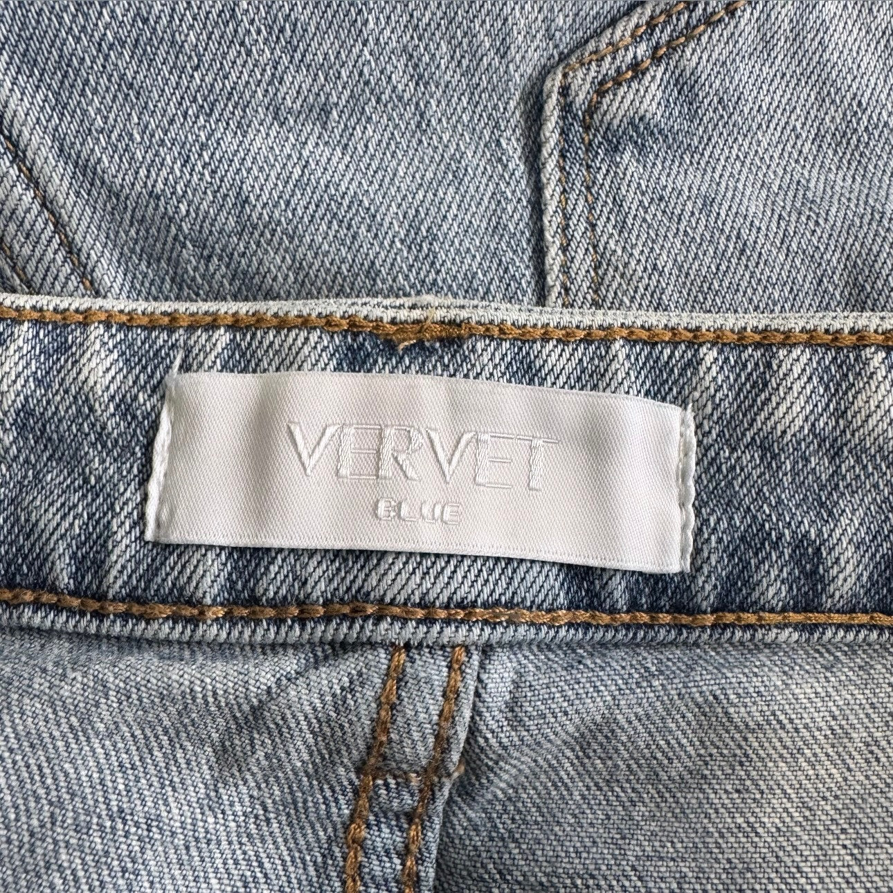 vervet medium wash high waisted denim mom shorts