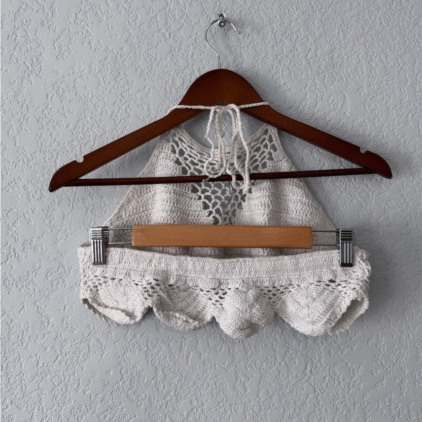 cotton on cropped crochet halter top