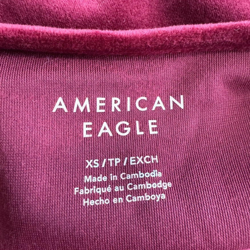 american eagle velvet bow front mini spaghetti strap dress