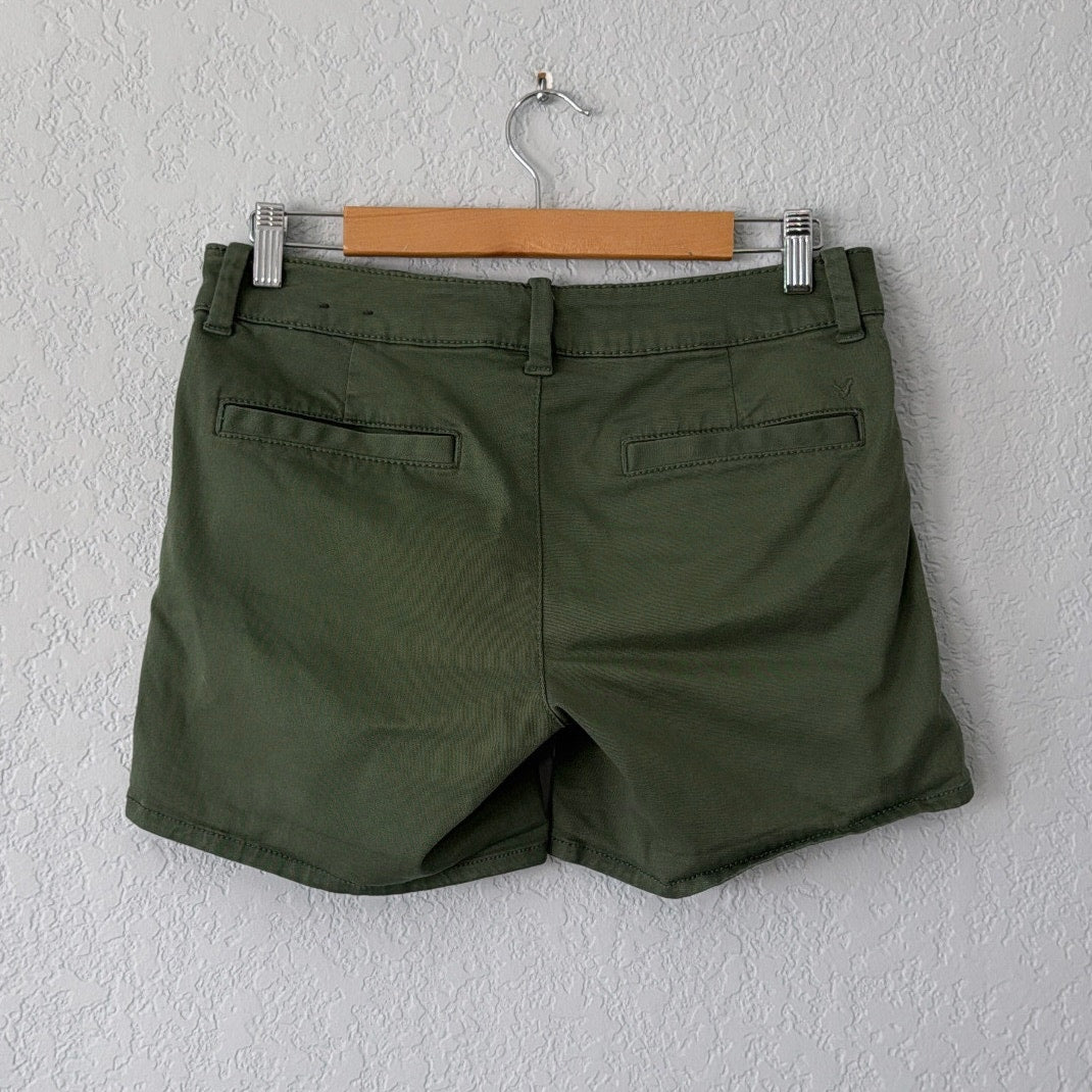 American Eagle Outfitters Denim Super Stretch Midi Waist Shorts