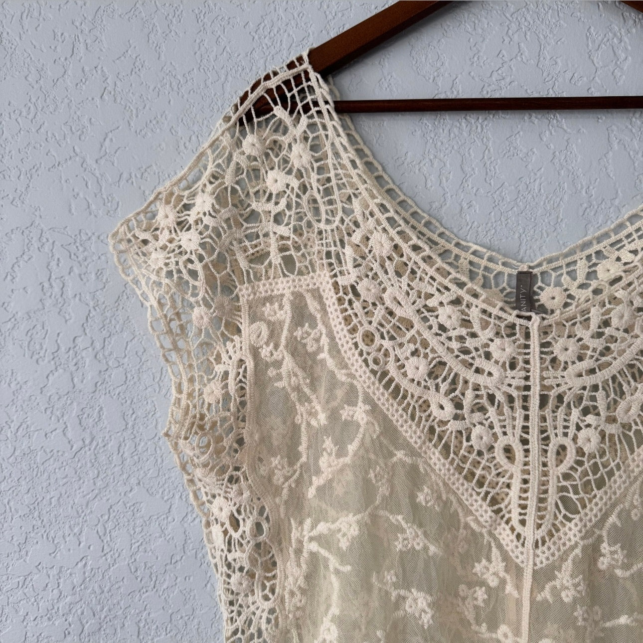 Vanity Short Sleeved Lace Coverup Tee