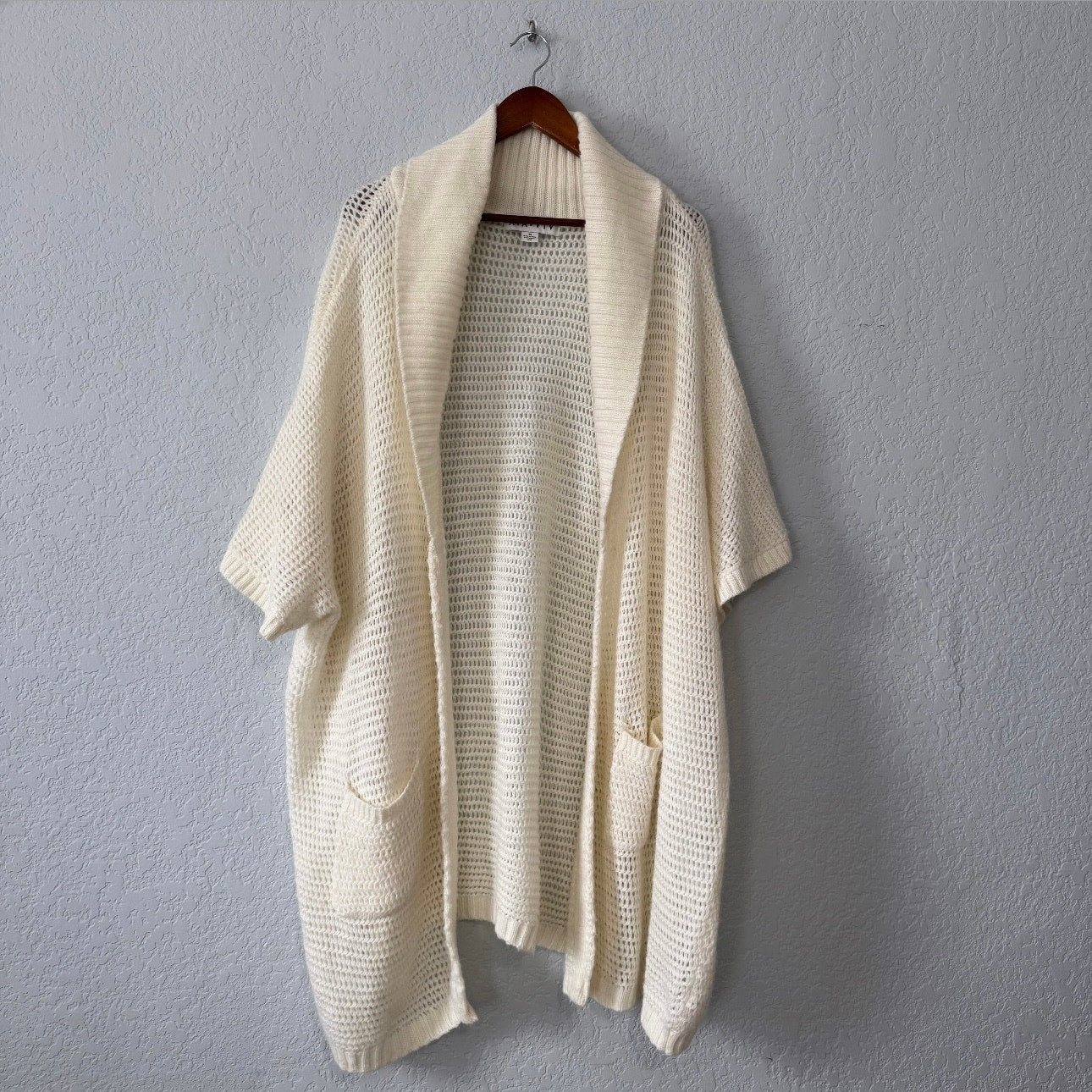 ava & viv open knit slouchy short sleeve cardigan