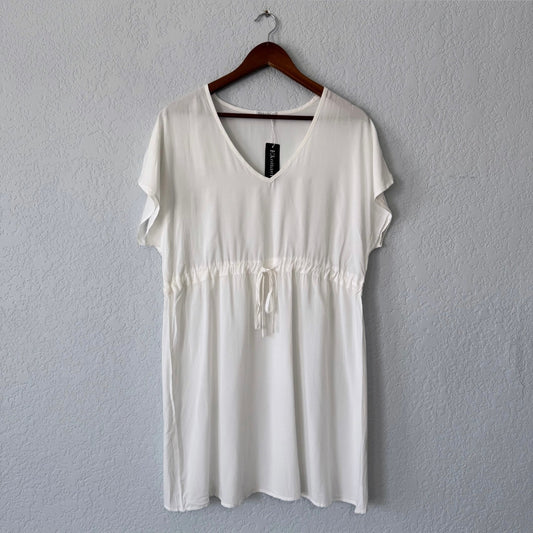 Ekouer Short Sleeve Swim Coverup Dress
